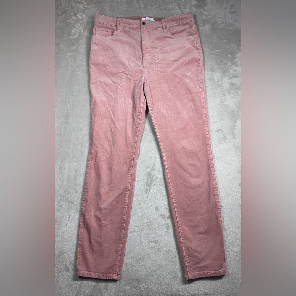 LOFT Pink Retro Corduroy Cotton Blend Stretch Zip Fly Skinny Pants Size 31